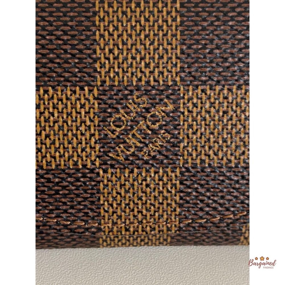 Authentic Louis Vuitton Brown Damier Ebene Coated Canvas Cufflinks Case - Picture 2 of 13
